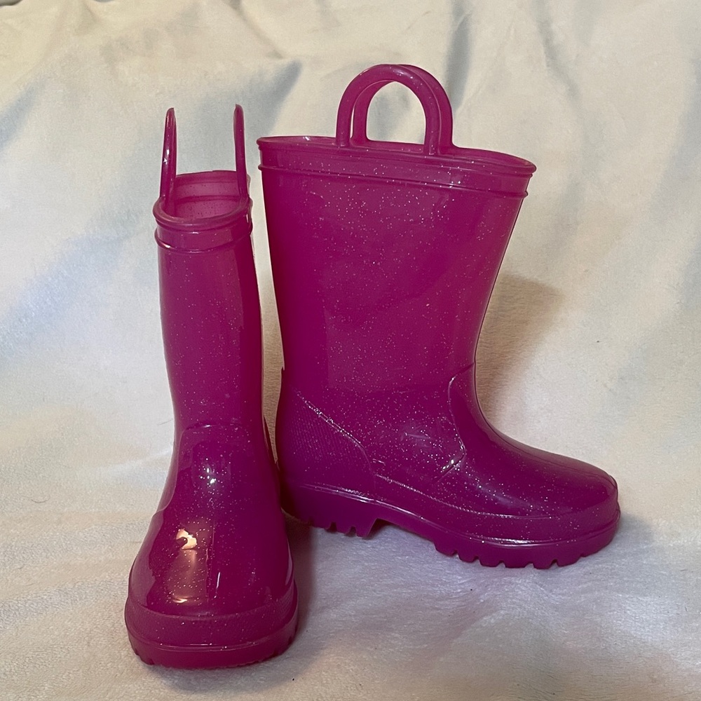⭐️Sparkly Pink Kids Rain Boots
